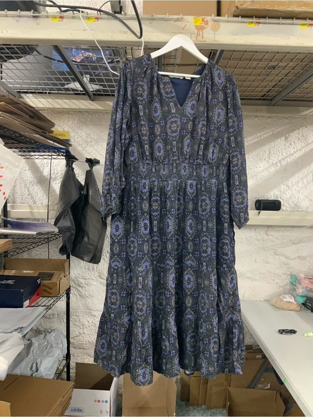 PIONEER Navy and Slate Paisley Maxi Dress